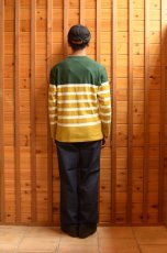画像14: 【SALE!】FLISTFIA (フリストフィア)Long Sleeve Side Slit Pull Over [Green/White/Mustard〕 (14)