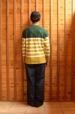 画像14: 【SALE】FLISTFIA (フリストフィア)Long Sleeve Side Slit Pull Over [Green/White/Mustard〕 (14)