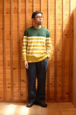 画像12: FLISTFIA (フリストフィア)Long Sleeve Side Slit Pull Over [Green/White/Mustard〕 (12)