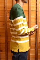 画像10: 【SALE】FLISTFIA (フリストフィア)Long Sleeve Side Slit Pull Over [Green/White/Mustard〕 (10)