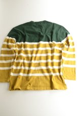 画像3: 【SALE】FLISTFIA (フリストフィア)Long Sleeve Side Slit Pull Over [Green/White/Mustard〕 (3)