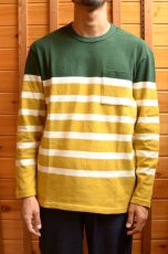 画像9: 【SALE】FLISTFIA (フリストフィア)Long Sleeve Side Slit Pull Over [Green/White/Mustard〕 (9)