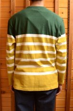 画像11: FLISTFIA (フリストフィア)Long Sleeve Side Slit Pull Over [Green/White/Mustard〕 (11)