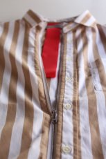 画像3: 【SALE】Beautilities(ビューティリティーズ) Utility Zip Shirt  [Beige Stripe] (3)