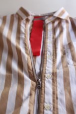 画像3: 【SALE!】Beautilities(ビューティリティーズ) Utility Zip Shirt  [Beige Stripe] (3)