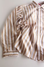 画像11: Beautilities(ビューティリティーズ) Utility Zip Shirt  [Beige Stripe] (11)