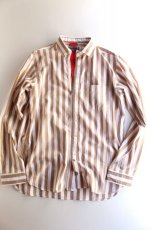 画像1: 【SALE】Beautilities(ビューティリティーズ) Utility Zip Shirt  [Beige Stripe] (1)