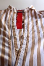 画像4: 【SALE!】Beautilities(ビューティリティーズ) Utility Zip Shirt  [Beige Stripe] (4)