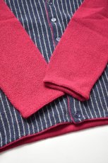 画像7: FANNI LEMMERMAYER(ファンニレマメイヤー) Front Stripe V-neck Cardigan [RED/NAVY] (7)