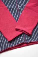 画像7: 【SALE!】FANNI LEMMERMAYER (ファニレマメイヤー) Front Stripe V-neck Cardigan [RED/NAVY] (7)