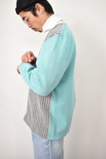 画像14: 【SALE!】FANNI LEMMERMAYER (ファニレマメイヤー) Front Stripe V-neck Cardigan [MINT/GREY] (14)