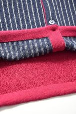 画像9: FANNI LEMMERMAYER(ファンニレマメイヤー) Front Stripe V-neck Cardigan [RED/NAVY] (9)