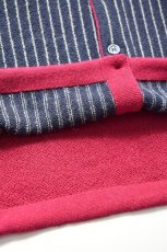 画像9: 【SALE!】FANNI LEMMERMAYER (ファニレマメイヤー) Front Stripe V-neck Cardigan [RED/NAVY] (9)