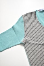 画像5: FANNI LEMMERMAYER (ファニレマメイヤー) Front Stripe V-neck Cardigan [MINT/GREY] (5)