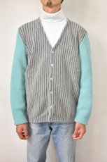 画像13: FANNI LEMMERMAYER (ファニレマメイヤー) Front Stripe V-neck Cardigan [MINT/GREY] (13)