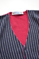 画像3: FANNI LEMMERMAYER (ファニレマメイヤー) Front Stripe V-neck Cardigan [RED/NAVY] (3)