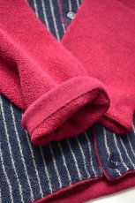 画像8: 【SALE!】FANNI LEMMERMAYER (ファニレマメイヤー) Front Stripe V-neck Cardigan [RED/NAVY] (8)