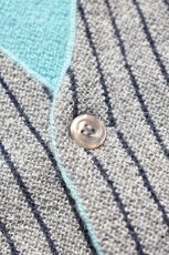 画像6: 【SALE!】FANNI LEMMERMAYER (ファニレマメイヤー) Front Stripe V-neck Cardigan [MINT/GREY] (6)