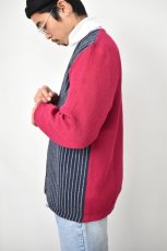 画像14: FANNI LEMMERMAYER(ファンニレマメイヤー) Front Stripe V-neck Cardigan [RED/NAVY] (14)