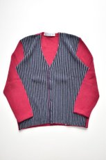 画像2: 【SALE!】FANNI LEMMERMAYER (ファニレマメイヤー) Front Stripe V-neck Cardigan [RED/NAVY] (2)