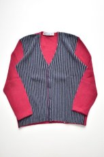 画像2: FANNI LEMMERMAYER (ファニレマメイヤー) Front Stripe V-neck Cardigan [RED/NAVY] (2)