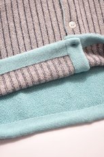 画像9: FANNI LEMMERMAYER (ファニレマメイヤー) Front Stripe V-neck Cardigan [MINT/GREY] (9)