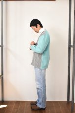 画像18: FANNI LEMMERMAYER (ファニレマメイヤー) Front Stripe V-neck Cardigan [MINT/GREY] (18)