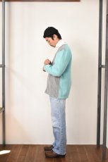 画像18: 【SALE!】FANNI LEMMERMAYER (ファニレマメイヤー) Front Stripe V-neck Cardigan [MINT/GREY] (18)