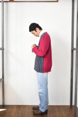 画像18: FANNI LEMMERMAYER(ファンニレマメイヤー) Front Stripe V-neck Cardigan [RED/NAVY] (18)