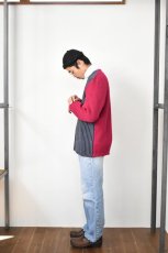 画像18: 【SALE!】FANNI LEMMERMAYER (ファニレマメイヤー) Front Stripe V-neck Cardigan [RED/NAVY] (18)