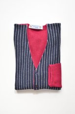 画像1: 【SALE!】FANNI LEMMERMAYER (ファニレマメイヤー) Front Stripe V-neck Cardigan [RED/NAVY] (1)