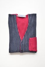 画像1: FANNI LEMMERMAYER (ファニレマメイヤー) Front Stripe V-neck Cardigan [RED/NAVY] (1)