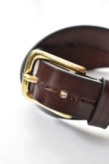 画像2: JABEZ CLIFF (ジャベツクリフ) Stirrup Leather Belt [CHESTNUT] (2)