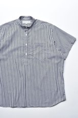 画像1: INDIVIDUALIZED SHIRTS (インディビジュアライズドシャツ) Relaxed Fit Band Collar Pull Over Shirt -別注- [BLACK GINGHAM] (1)