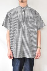 画像13: INDIVIDUALIZED SHIRTS (インディビジュアライズドシャツ) Relaxed Fit Band Collar Pull Over Shirt -別注- [BLACK GINGHAM] (13)
