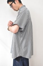 画像14: INDIVIDUALIZED SHIRTS (インディビジュアライズドシャツ) Relaxed Fit Band Collar Pull Over Shirt -別注- [BLACK GINGHAM] (14)