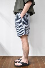 画像11: 【SALE】BURLAP OUTFITTER (バーラップアウトフィッター) TRACK SHORT PRINTED [NAVY/WHITE CANDY STRIPE] (11)