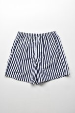 画像2: 【SALE!】BURLAP OUTFITTER (バーラップアウトフィッター) TRACK SHORT PRINTED [NAVY/WHITE CANDY STRIPE] (2)