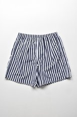 画像2: 【SALE】BURLAP OUTFITTER (バーラップアウトフィッター) TRACK SHORT PRINTED [NAVY/WHITE CANDY STRIPE] (2)