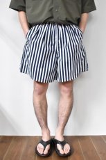 画像10: 【SALE】BURLAP OUTFITTER (バーラップアウトフィッター) TRACK SHORT PRINTED [NAVY/WHITE CANDY STRIPE] (10)