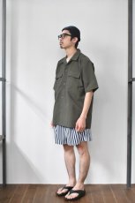 画像14: 【SALE】BURLAP OUTFITTER (バーラップアウトフィッター) TRACK SHORT PRINTED [NAVY/WHITE CANDY STRIPE] (14)