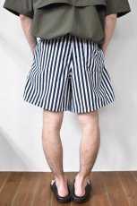 画像12: 【SALE】BURLAP OUTFITTER (バーラップアウトフィッター) TRACK SHORT PRINTED [NAVY/WHITE CANDY STRIPE] (12)