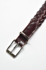 画像4: MASTER & Co. (マスターアンドコー) UK BRIDLE 24mm SIX KNITTING BELT [WINE] (4)