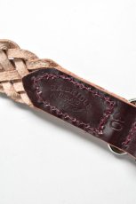 画像5: MASTER & Co. (マスターアンドコー) UK BRIDLE 24mm SIX KNITTING BELT [WINE] (5)