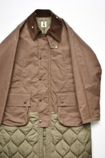 画像1: 【SALE!】Scye (サイ) Waxed Cotton Layered Coat [DARK BRONZE] (1)