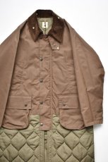 画像1: 【SALE】Scye (サイ) Waxed Cotton Layered Coat [DARK BRONZE] (1)