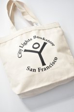 画像2: City Lights Bookstore (シティーライツブックストアー) Logo Tote Bag [NATURAL] (2)