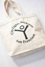 画像2: City Lights Bookstore (シティライツブックストア) Logo Tote Bag [NATURAL] (2)