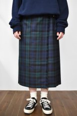 画像6: 【For WOMEN】O'NEIL OF DUBLIN (オニールオブダブリン) Worsted Wool-Tartan Middle Kilt Skirt [BLACK WATCH] (6)