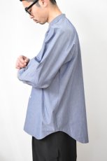 画像12: FLISTFIA (フリストフィア) Over Sized Band Collar Shirts [CHAMBRAY] (12)